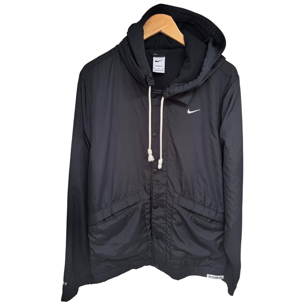 Nike Mens Full-Zip Standard Issue Therma-FIT Jacket M Black White DAB857-010